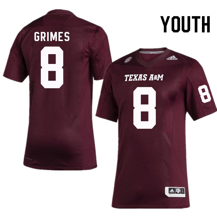 Youth #8 Tony Grimes Texas A&M Aggies College Football Jerseys Stitched Sale-Maroon - Click Image to Close